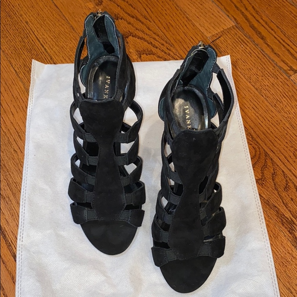 Ivanka Trump strappy, suede, never worn heels
